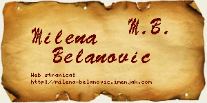 Milena Belanović vizit kartica